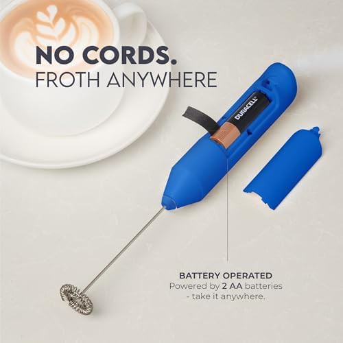 Blue and gold stainless steel frother wand — photo 4