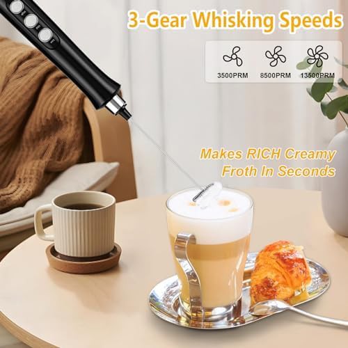 Rechargeable Triple Whisk Frother with Storage Stand — photo 4