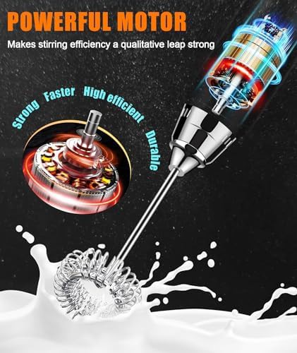 Mini USB rechargeable milk frother with stand — photo 5