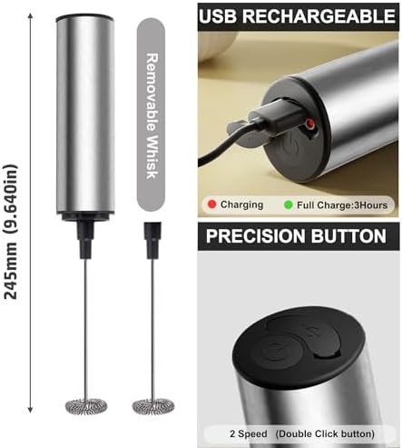 Joqineer silver dual coil milk frother — photo 3