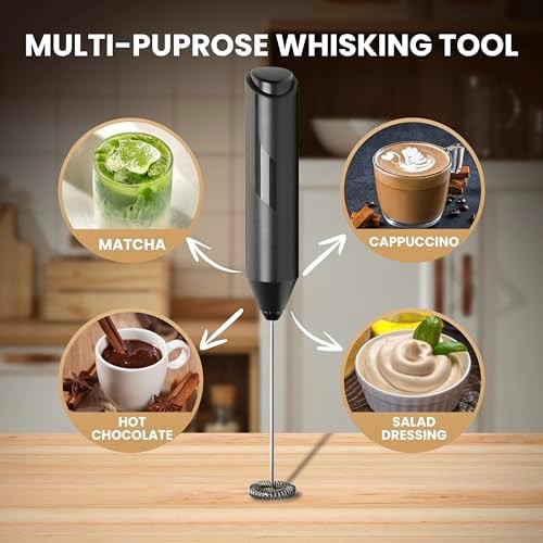 InfiniPower handheld battery milk frother black — photo 3
