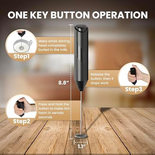 InfiniPower handheld battery milk frother black — photo 4