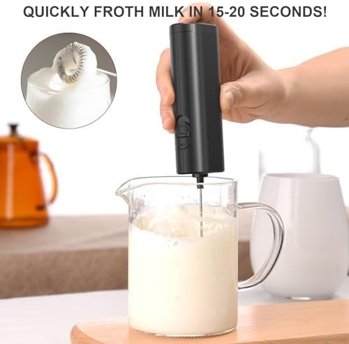 Black Mini Battery Operated Frother Wand — photo 3