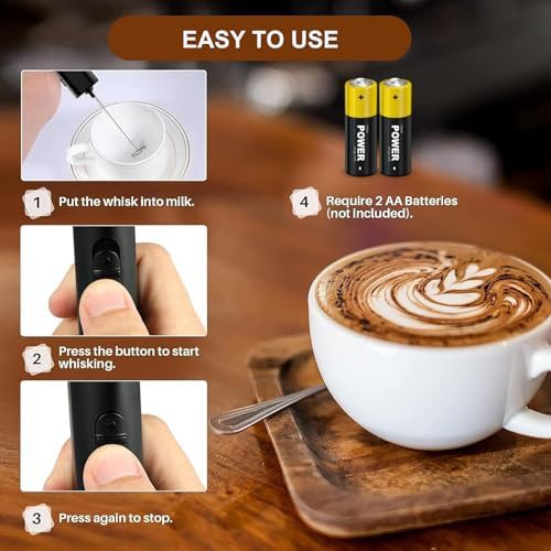Black Mini Battery Operated Frother Wand — photo 5