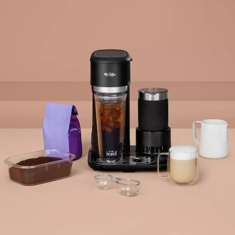 Black single-serve coffee maker with frother — photo 5