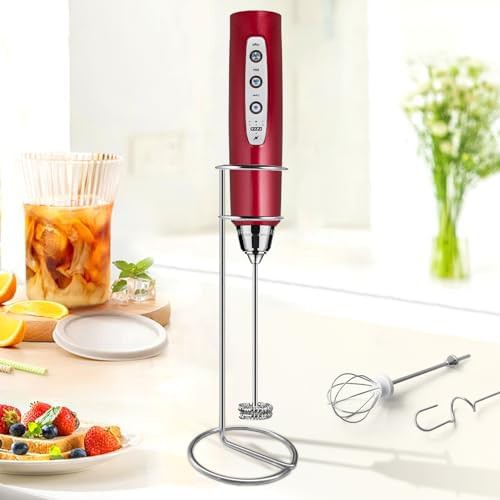 Handheld milk frother wand with stand