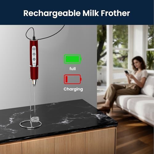 Handheld milk frother wand with stand — photo 3