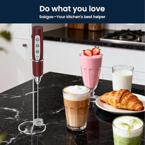 Handheld milk frother wand with stand — photo 5