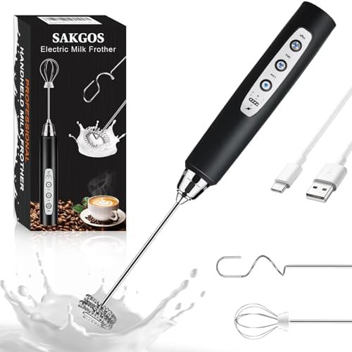 Portable electric whisk milk frother