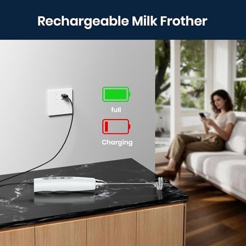 Rechargeable electric drink frother wand — photo 3
