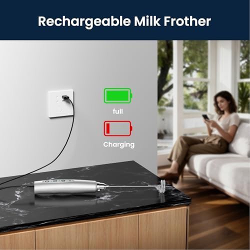 Rechargeable handheld milk frother wand — photo 3