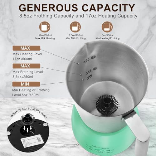Green detachable stainless steel milk steamer — photo 3