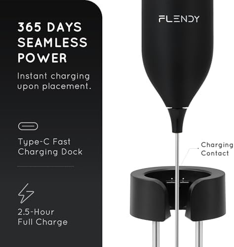 Flendy rechargeable milk frother with stand — photo 5
