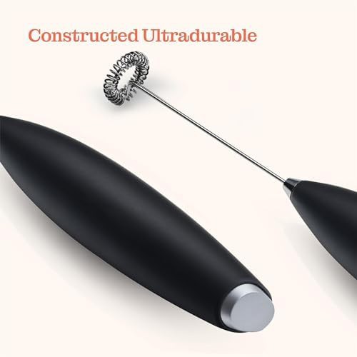 Battery operated handheld milk frother with stand — photo 4