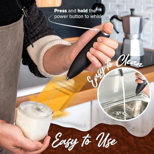 Stainless steel mini frother with stand — photo 5