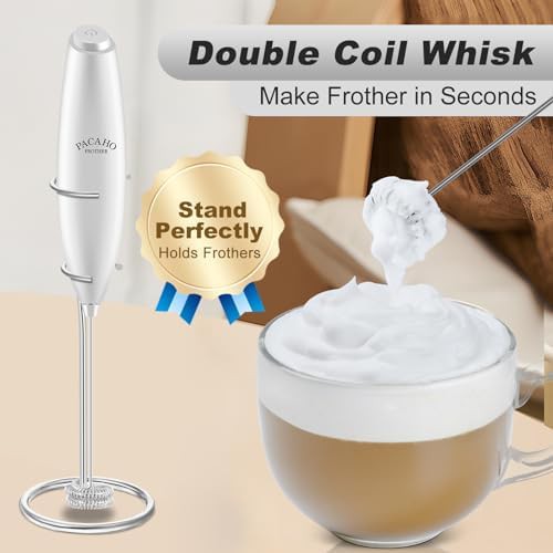 Silver double whisk frother with stand — photo 4