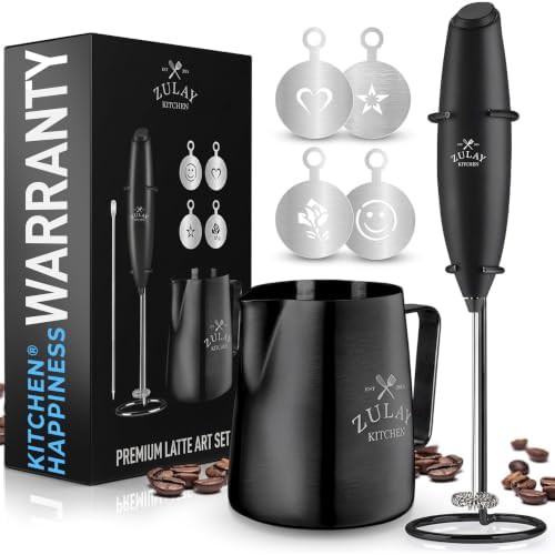 Executive black frother set with pitcher