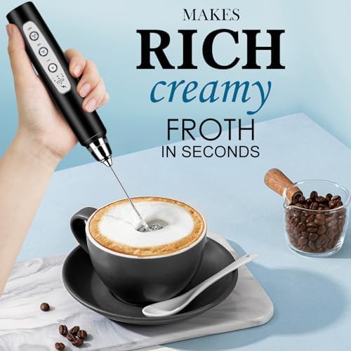 Rechargeable three speed coffee mixer wand — photo 5