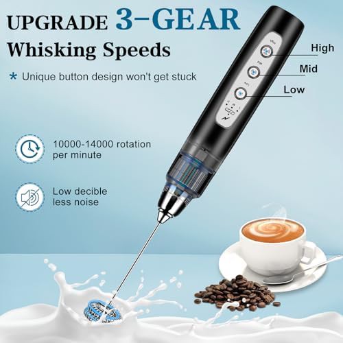 Multi head rechargeable latte milk frother — photo 3