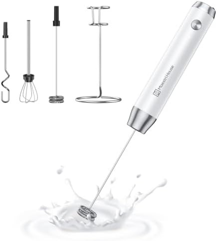 Rechargeable Handheld Frother with Three Whisks