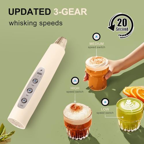 Beige stainless steel three speed frother — photo 3