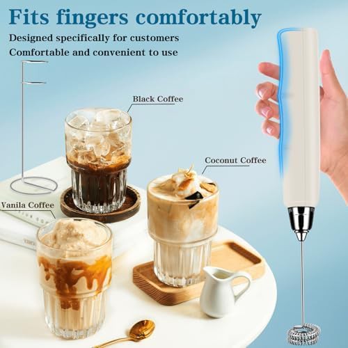 Beige rechargeable frother with three heads — photo 4