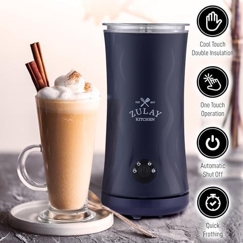 Automatic Navy Blue Milk Frother and Steamer — photo 3
