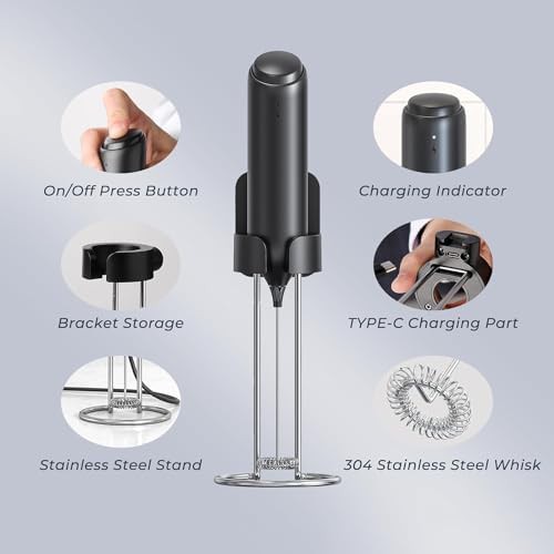 Wall mounted rechargeable charging stand frother — photo 3