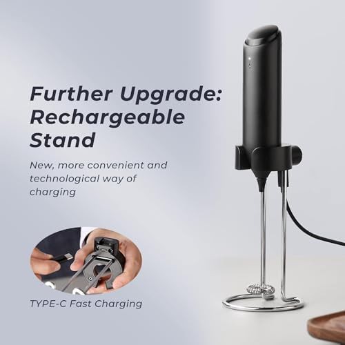 Wall mounted rechargeable charging stand frother — photo 5