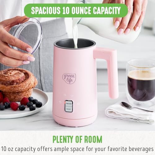 Greenlife pink ceramic electric milk frother — photo 5