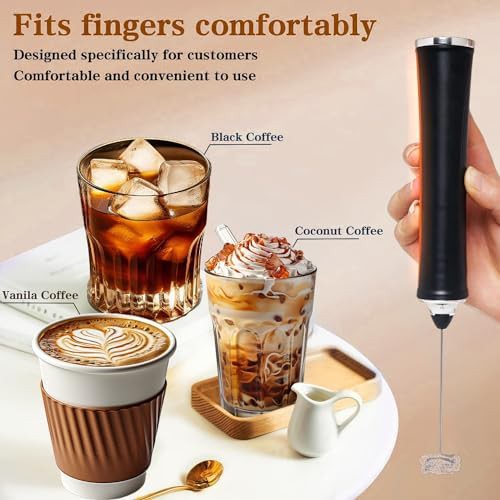 Black rechargeable three speed frother wand — photo 4