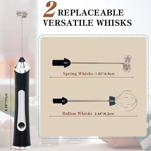 Black rechargeable three speed frother wand — photo 5