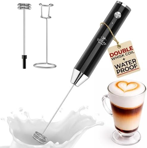 Lux whisk waterproof rechargeable black drink mixer