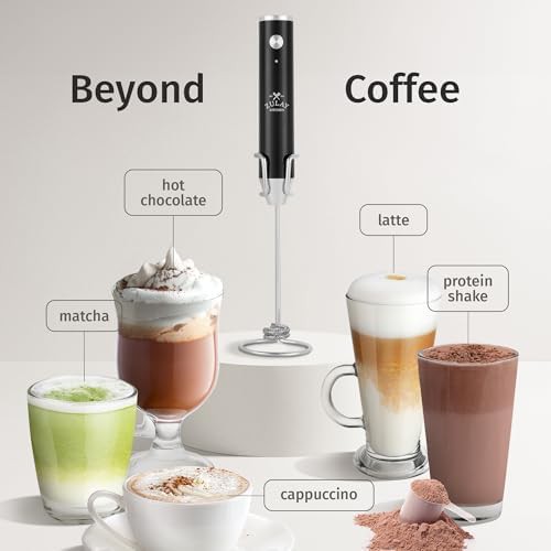 Lux whisk waterproof rechargeable black drink mixer — photo 3