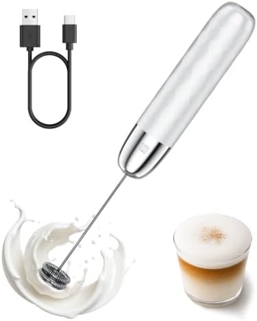 White and Silver Mini Matcha Blender