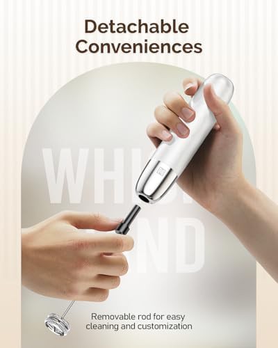 White and Silver Mini Matcha Blender — photo 4