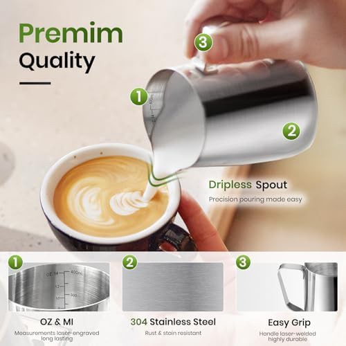 Silver frother wand with 14oz pitcher set — photo 5