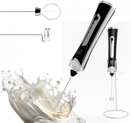 Black dual head electric coffee frother