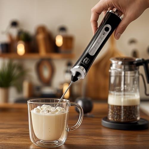 Black dual head electric coffee frother — photo 5