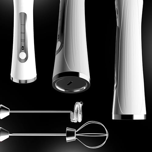 White dual head electric coffee frother — photo 3