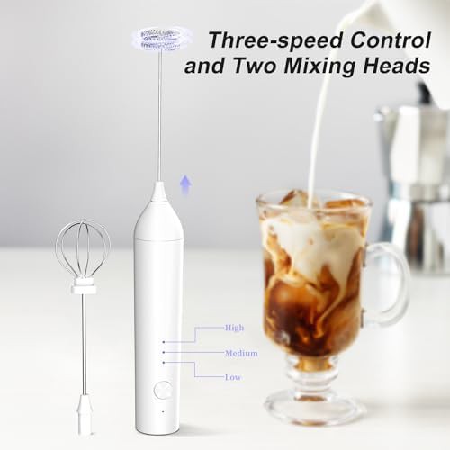 KJBQ rechargeable milk frother attachments white — photo 3