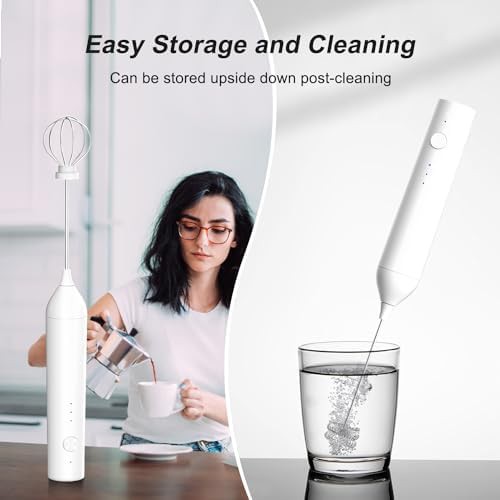 KJBQ rechargeable milk frother attachments white — photo 4
