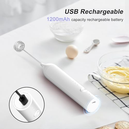 KJBQ rechargeable milk frother attachments white — photo 5
