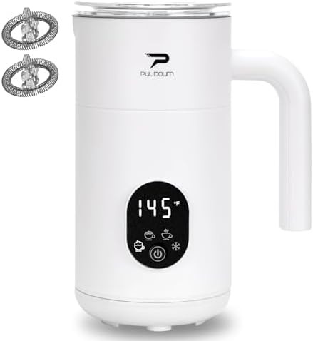 Large White Automatic Milk Steamer 350ml
