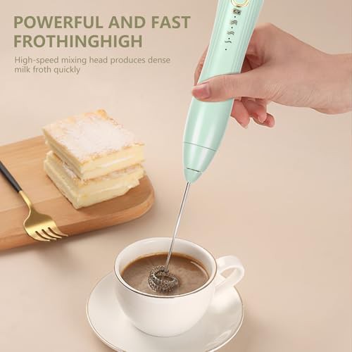 Green rechargeable handheld mini foam maker — photo 4