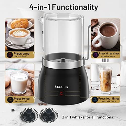 Electric milk frother with glass jug and steamer — photo 3