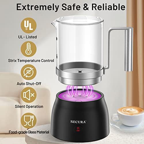Electric milk frother with glass jug and steamer — photo 4