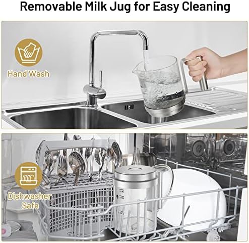 Electric milk frother with glass jug and steamer — photo 5