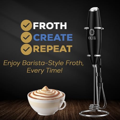 Powerful Black Handheld Drink Mixer and Whisk — photo 3