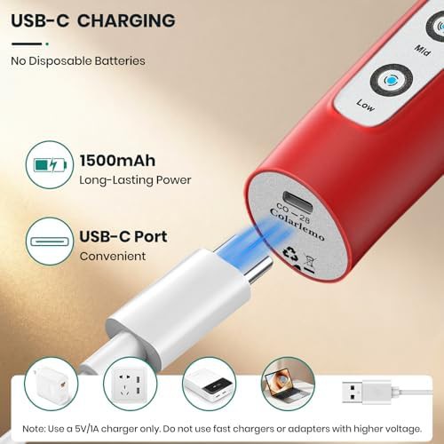 Red detachable handheld milk frother — photo 4